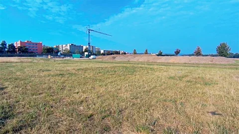 Flying Drones Over the Field – Park, Quadrocopter, Aircraft, Landscape, Europe Stock Footage 93887561