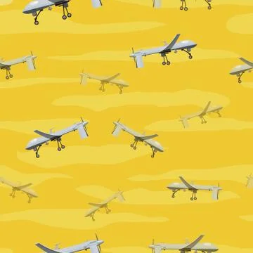 Flying Drones Seamless Pattern Vector Illustration Illustrazione stock