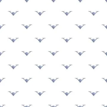 Flying drones seamless pattern on white background 库存插图