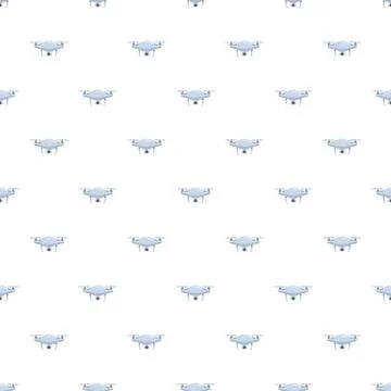 Flying drones seamless pattern on white background Stockillustratie