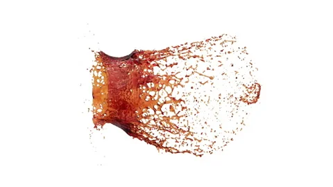 Flying drop breaks a water ball Stock Footage 126067800