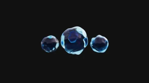 Flying drops of water on black background, seamless looping Stock Footage 308809609