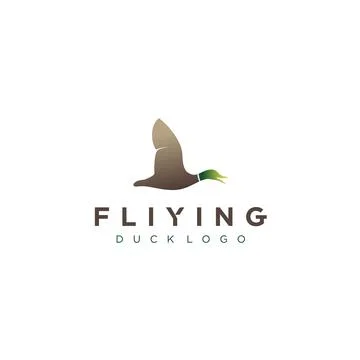 Flying duck logo design Stock Illustration