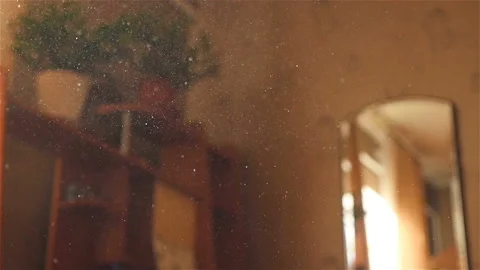 Flying dust in the air. Slow motion. Close-up. Bokeh video 库存影片 101484525