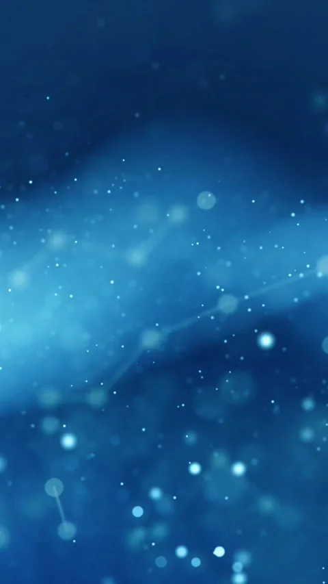 Flying Dust Particles, Blue Plexus Motion, Vertical Video Stock Footage 297810292