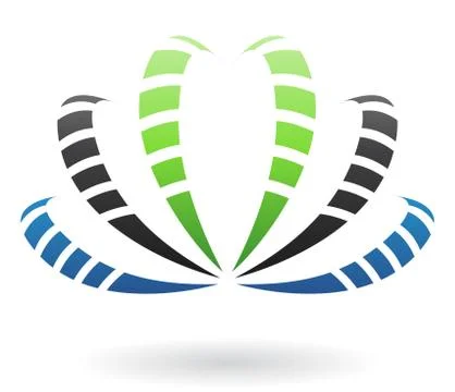 Flying Dynamic Abstract Icon Stock Illustration