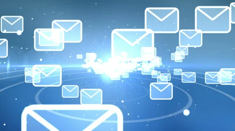 Flying E-mail envelopes Stock Footage 33855935