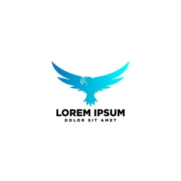 Flying eagle bird logo template vector illustration and inspiration Illustrazione stock