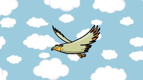 Flying eagle - loop sky with clouds color backgound 動画素材 285555920