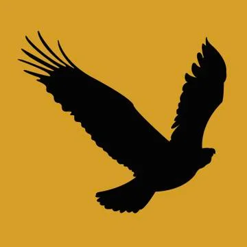 Flying Eagle orange background Stock Illustration
