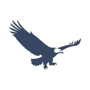 Flying Eagle Silhouette Logo Illustration Vector Template Stock Illustration