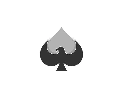 Flying eagle in the spade logo Stock Illustration