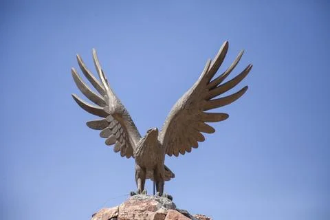 A flying eagle in a statue 写真素材