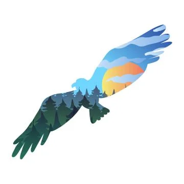 Flying eagle vector illustration 스톡 일러스트