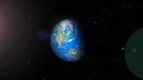 Flying Into the Earth in Space Stock Footage 87337833