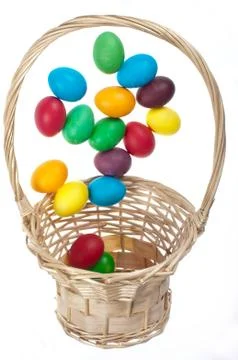 Flying Easter eggs Stock Photos