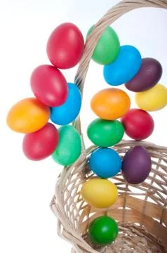 Flying Easter eggs Stock Photos