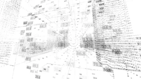 Flying elements counting numbers. The concept of the modern digital world Stock Footage 258539790