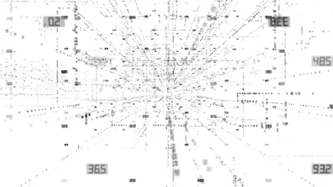 Flying elements counting numbers Stock Footage 182251128