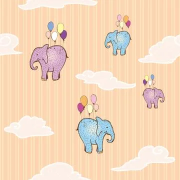 Flying elephant Stock Illustration