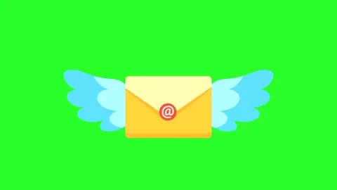 Flying Email Envelope with Wings for Fast Communication Concept Vídeos de archivo 320266932