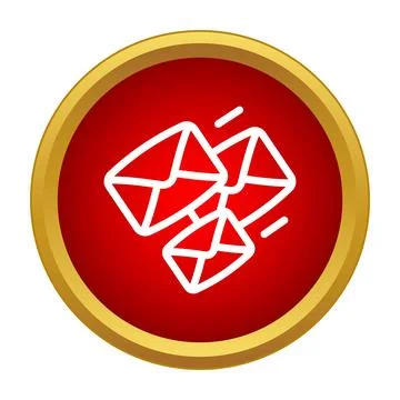 Flying email messages sending communication notification icon Illustrazione stock
