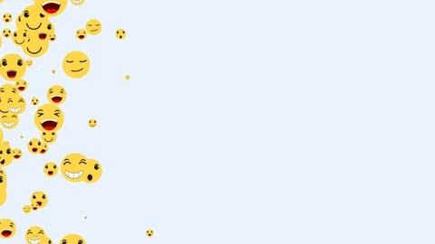Flying emoticons on a white background, flying out randomly emoticons.Ukraine Stock Footage 107589823