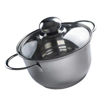 Flying empty cooking pot with lid 写真素材