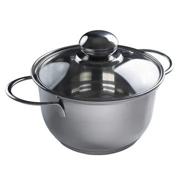Flying empty cooking pot with lid 写真素材