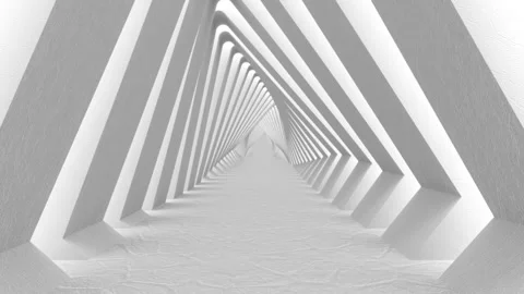 Flying in an endless arched tunnel. Seamless loop Stock Footage 262731286