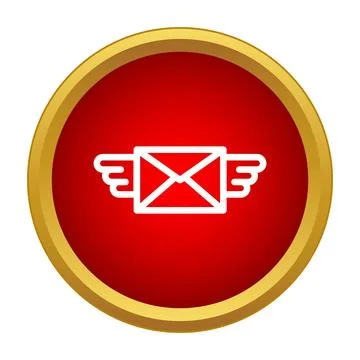 Flying envelope mail icon for express delivery Stock Illustration