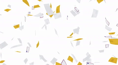 Flying envelopes - seamless loop, alpha Stock Footage 48948799