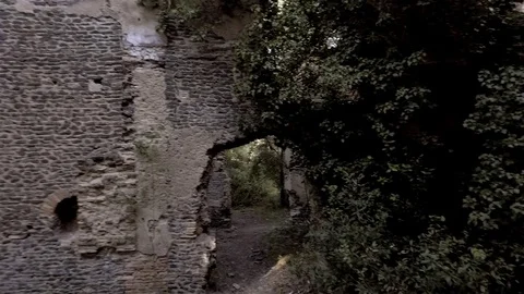 Flying into etruscan ancient building Stock Footage 71127610