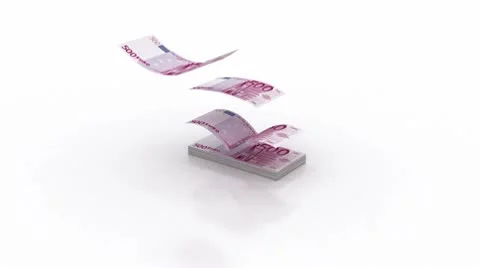 Flying Euro Banknotes with alpha Stock Footage