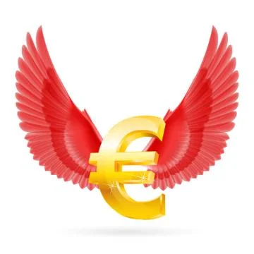 Flying euro Stock Illustration
