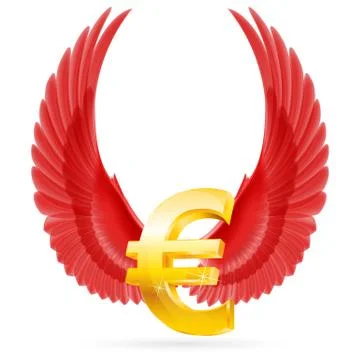 Flying euro Stock Illustration