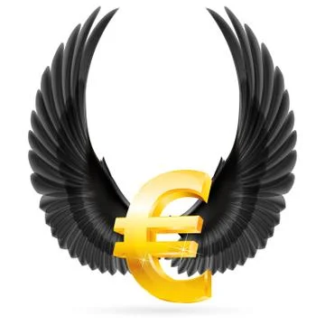 Flying euro Stock Illustration