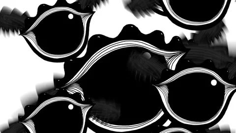 Flying eyes loop hand-drawn animation with transparent background Stock Footage 312821856