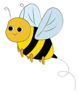 A flying fat bee cartoon vector illustration Stock Illustration