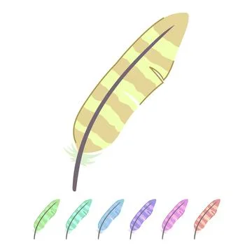 Flying feather exotic bird vector cartoon graphic Illustrazione stock