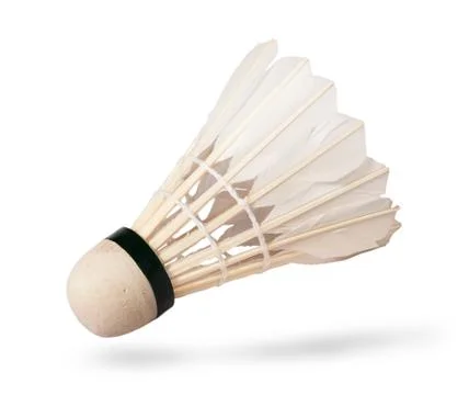 Flying feather shuttlecocks Stock Photos