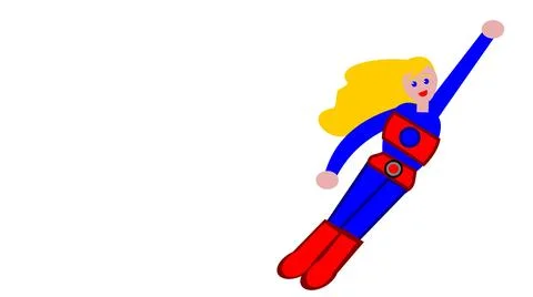 Flying Female Superhero - Vector Stock Illustration