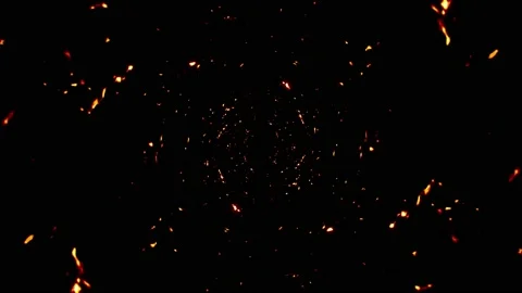 flying fire particles tunnel 4k loop | Stock Video | Pond5