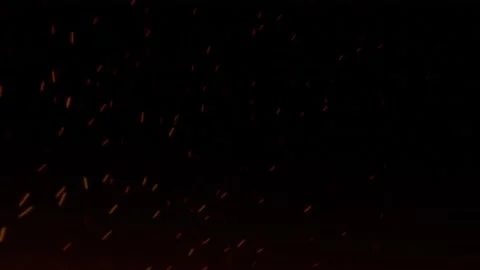 Flying fire sparks on black background Stock Footage 134909329