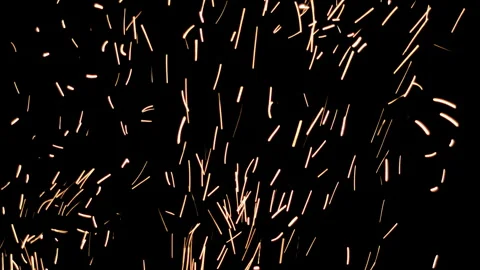 Flying Fire Sparks on Black Видео 309473656