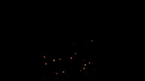 Flying fire sparks motion graphics with dark background Stock Footage 123900598
