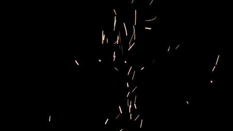 Flying Fire Sparks in Slow Motion on Black Vidéo 309474214