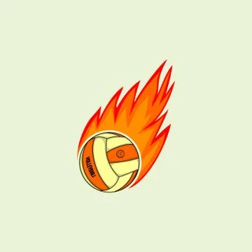 Flying Fire Volley Ball Stock Illustration