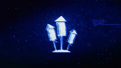 Flying firecracker, light explosion, explosive, fireworks Symbol Digital Pixel Stock Footage 116020445
