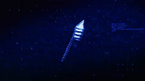 Flying firecracker, light explosion, explosive, fireworks, Symbol Digital Pixel Stock Footage 116020901